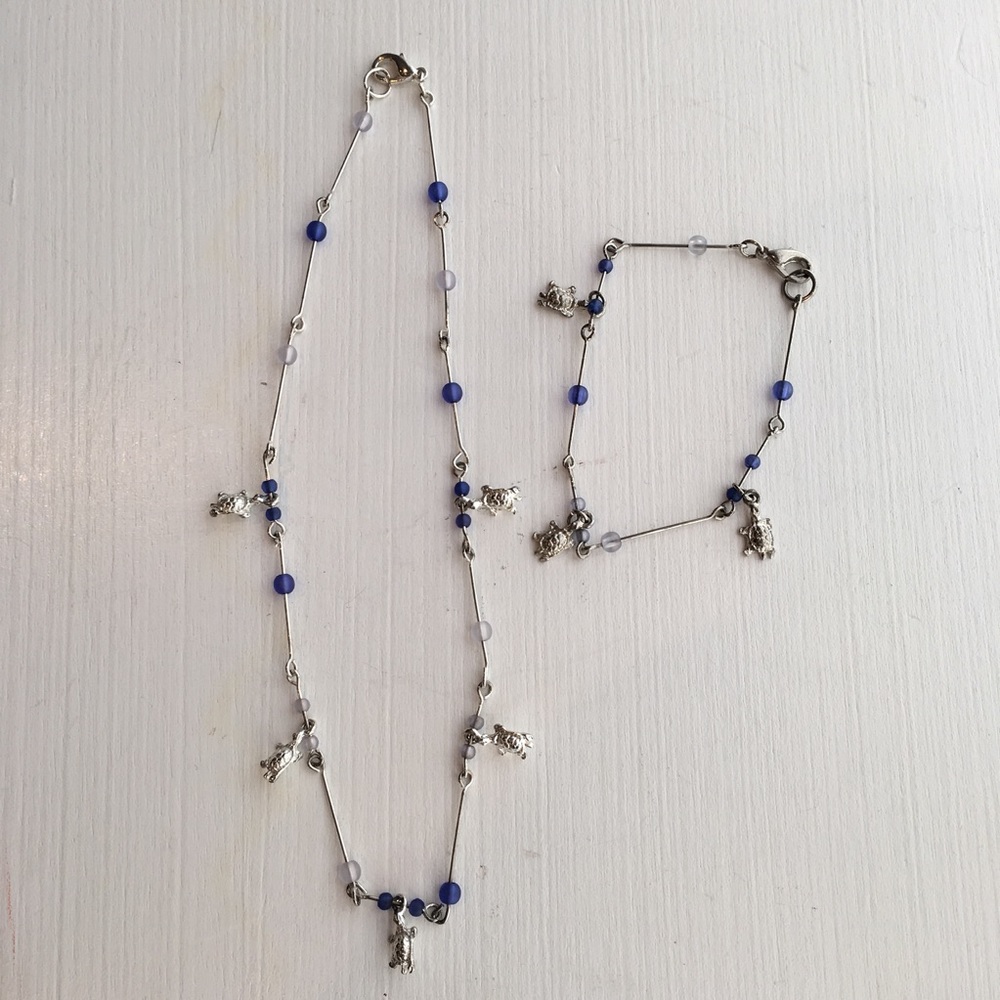 Turtle Necklace and Bracelet Set